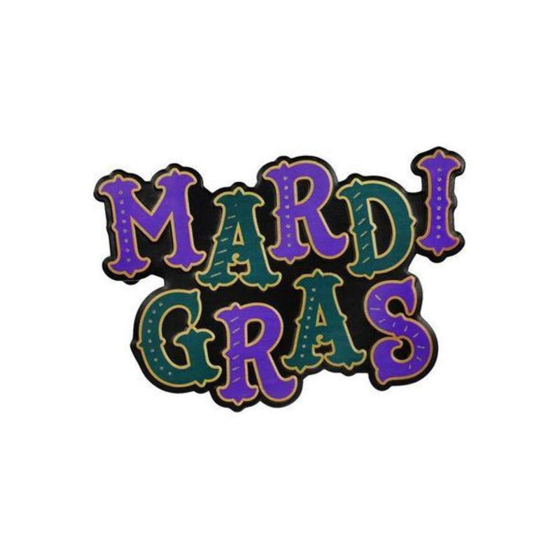 16″ Metal Sign: Glitter Mardi Gras