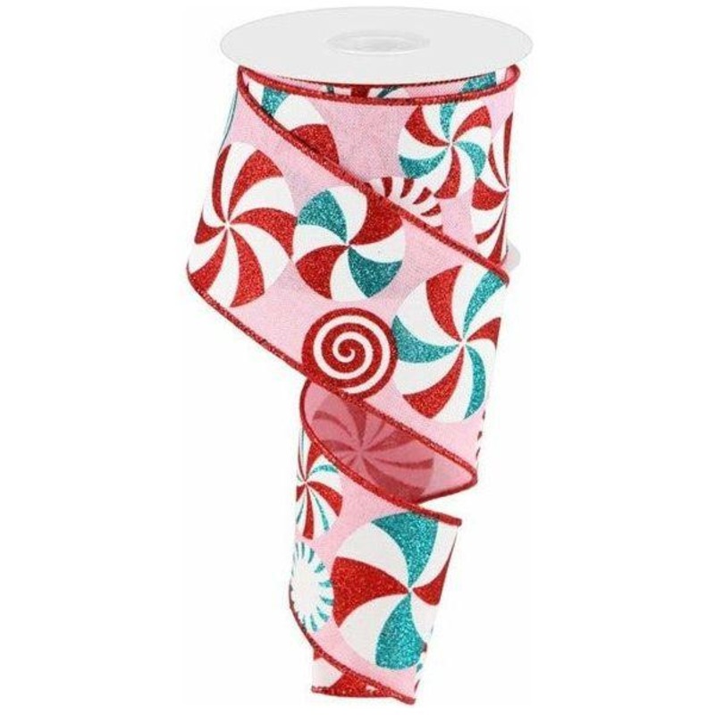 2.5″ Bold Peppermint Royal Ribbon: Pink/Red (10 Yards)