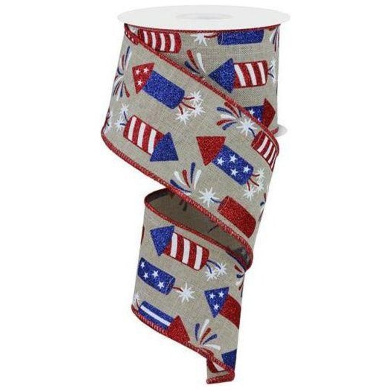 2.5″ Firecrackers Ribbon: Natural (10 Yards)