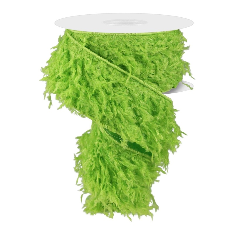 2.5″ Furry Ribbon: Lime Green (10 Yards)