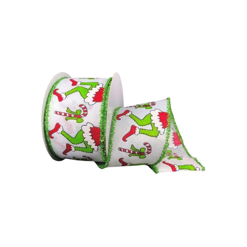 2.5″ Green Monster Legs Ribbon: Lime Green (10 Yards)