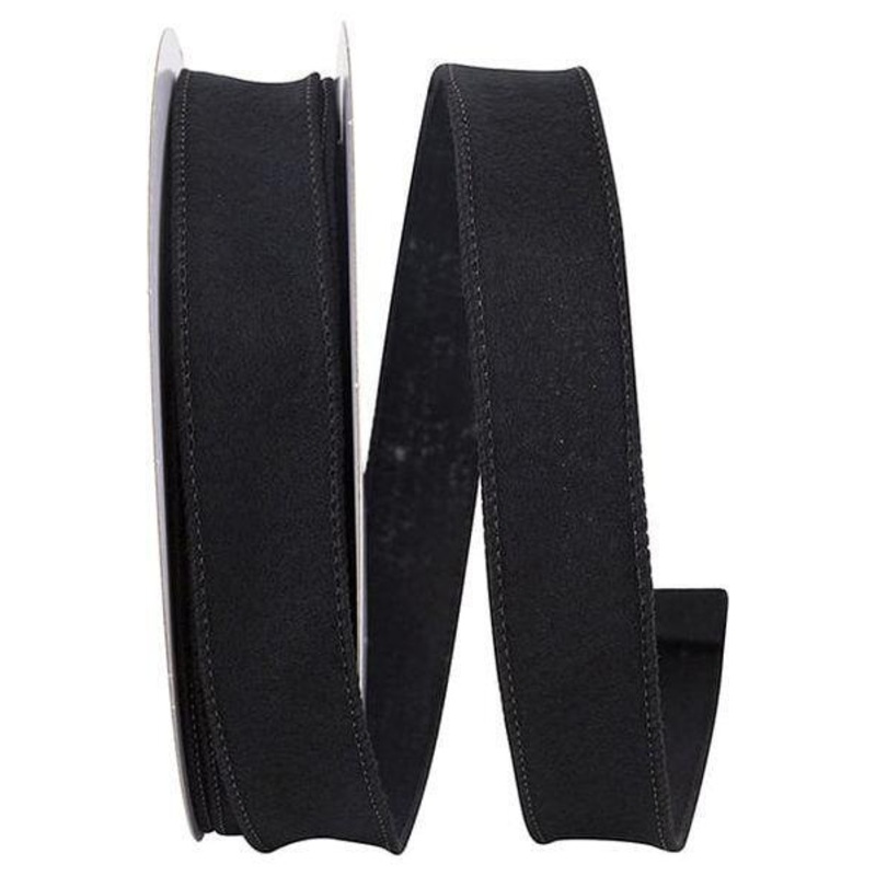 1″ Felt Fuzz Petite Ribbon: Black (10 Yards)