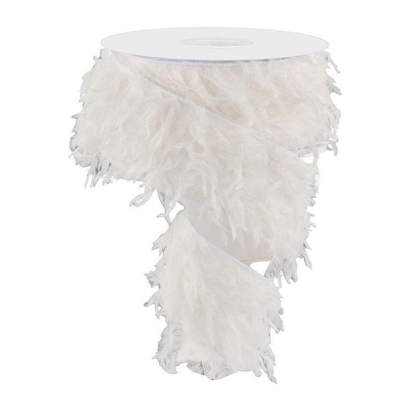 2.5″ Furry Ribbon: White (10 Yards)