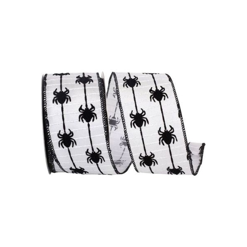 2.5″ Spider Crawlers Ribbon: White (10 Yards)