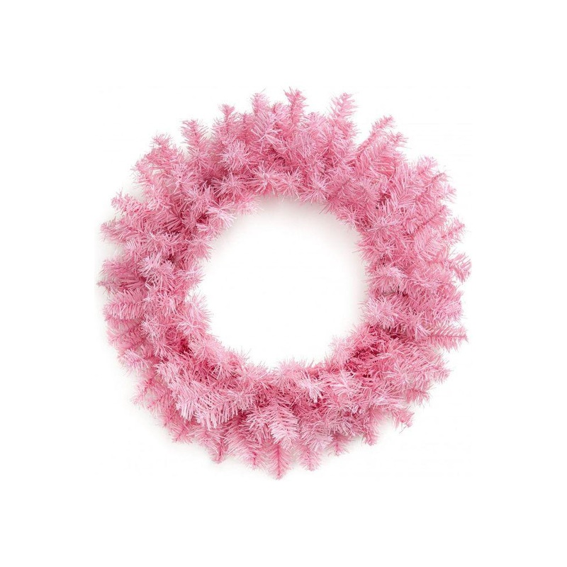 24″ Pine Wreath Frame: Pink