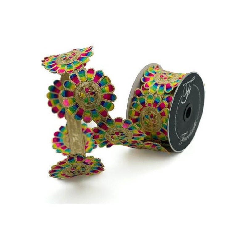 3″ Disco Daisies Ribbon: Multi (10 Yards)