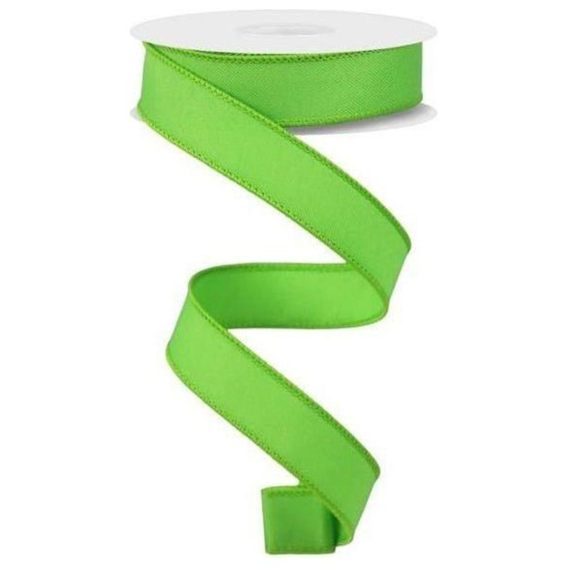 7/8″ Diagonal Weave Ribbon: Lime Green  (10 Yards)