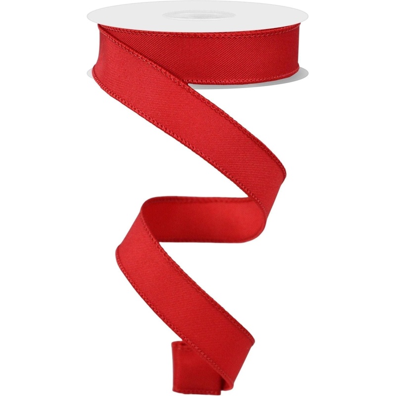 7/8″ Diagonal Weave Ribbon: Red (10 Yards)