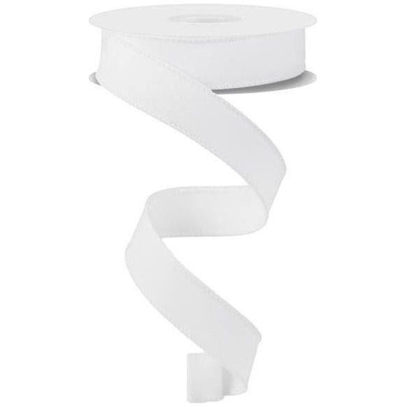 7/8″ Diagonal Weave Ribbon: White (10 Yards)