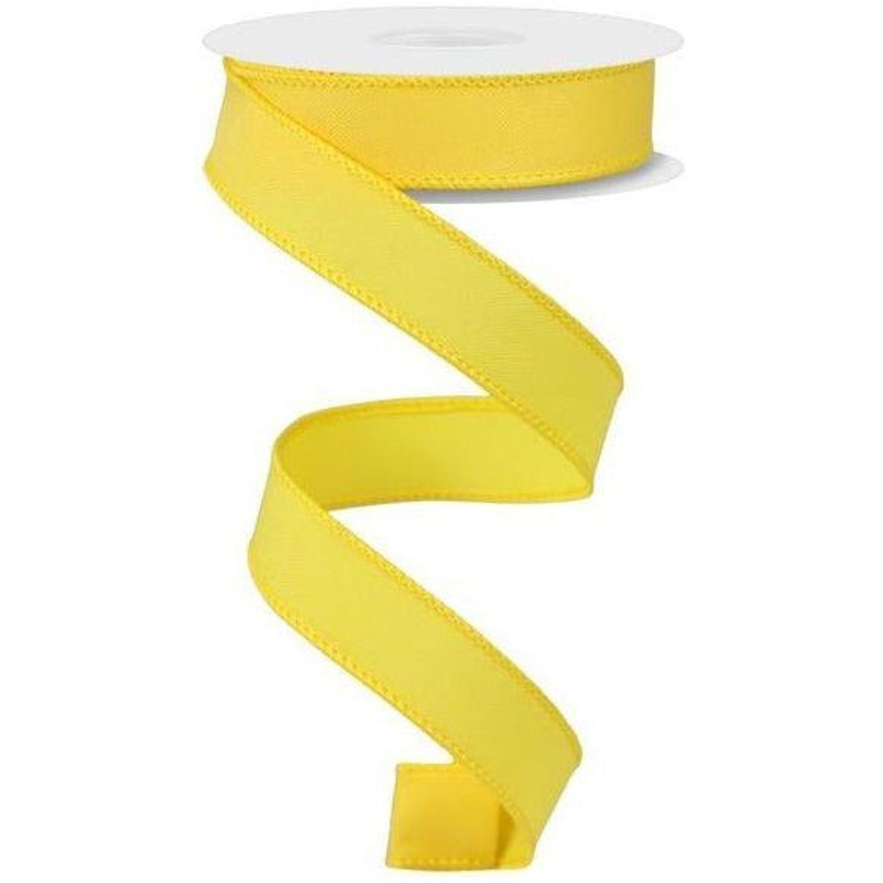 7/8″ Diagonal Weave Ribbon: Yellow (10 Yards)