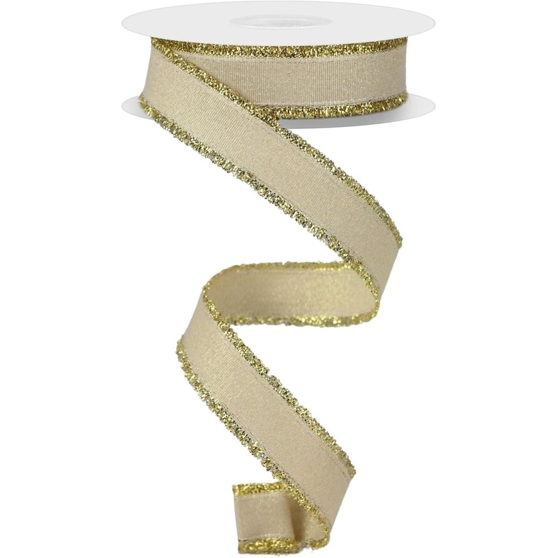 7/8″ Fuzzy Edge Ribbon: Gold (10 Yards)
