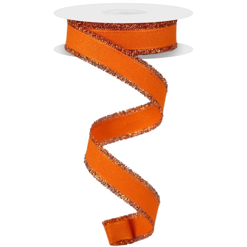 7/8″ Fuzzy Edge Ribbon: Orange (10 Yards)