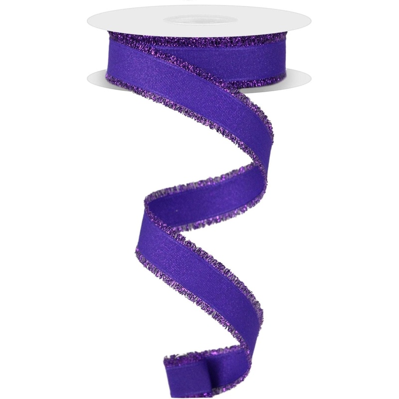 7/8″ Fuzzy Edge Ribbon: Purple (10 Yards)