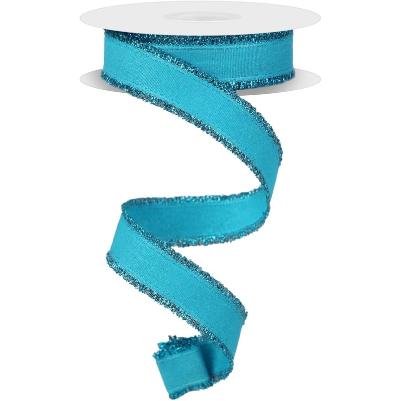 7/8″ Fuzzy Edge Ribbon: Turquoise (10 Yards)