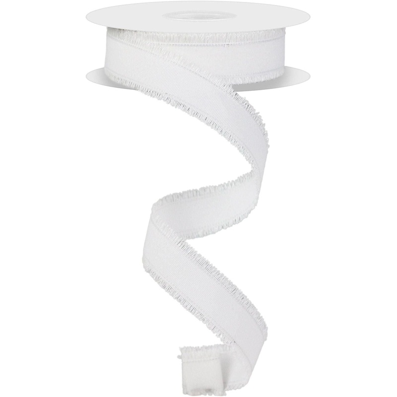 7/8″ Fuzzy Edge Ribbon: White (10 Yards)