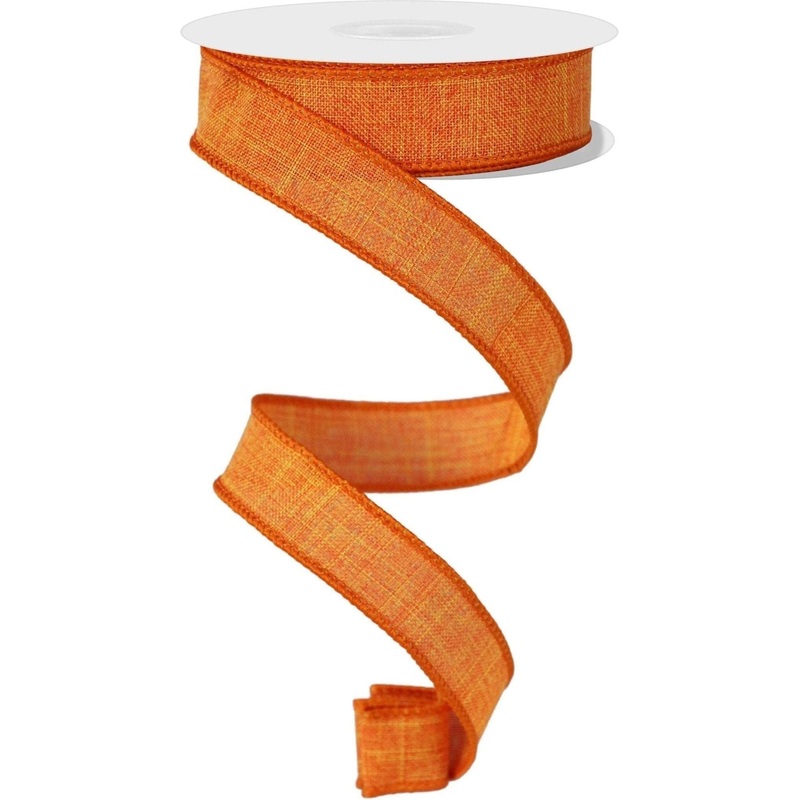 7/8″ Royal Burlap Ribbon: Orange (10 Yards)