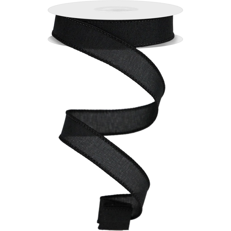 7/8″ Royal Canvas Ribbon: Black (10 Yards)