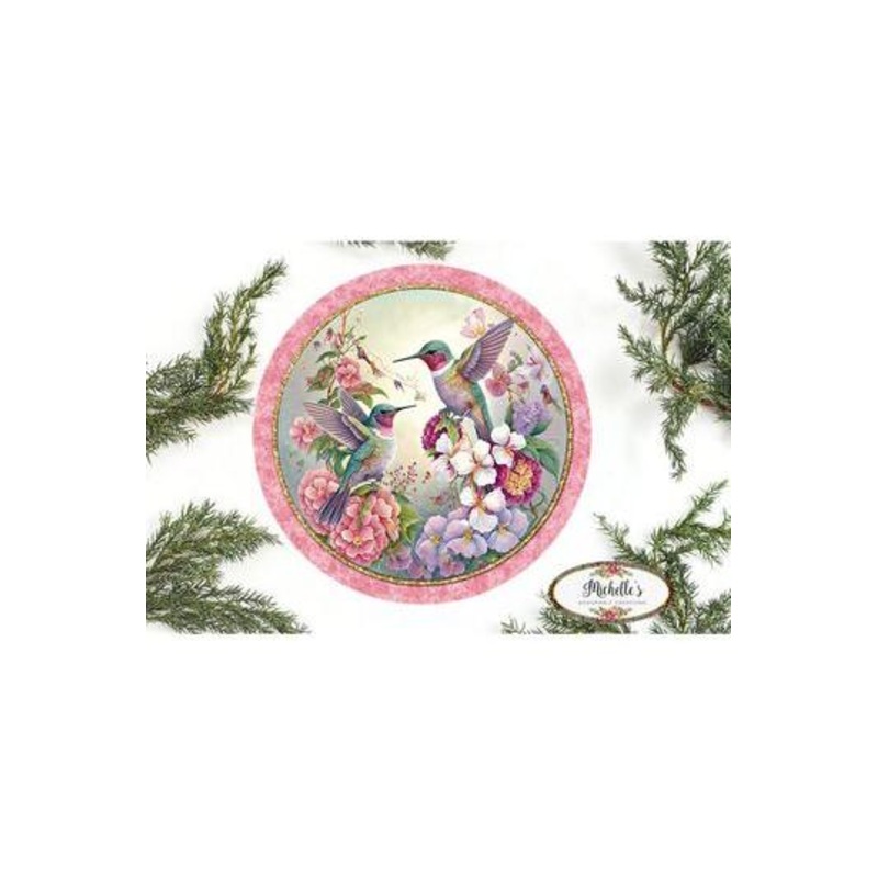 Hummingbird Elegant Round Sign