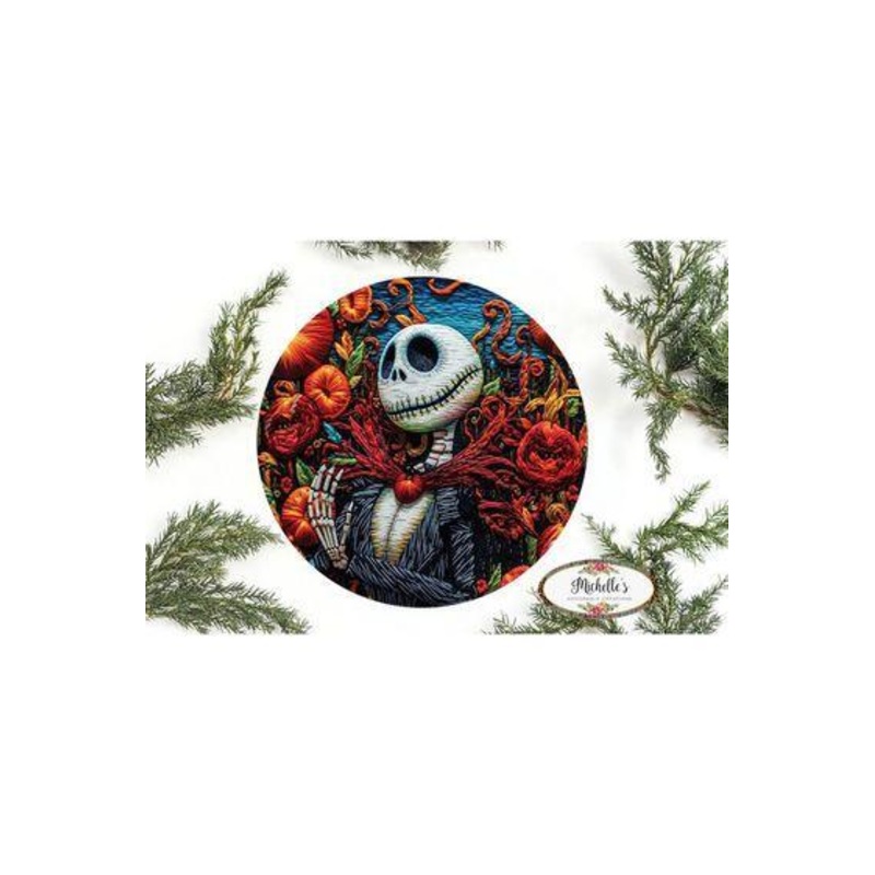 Jack Skeleton Embroidered Effect Sign