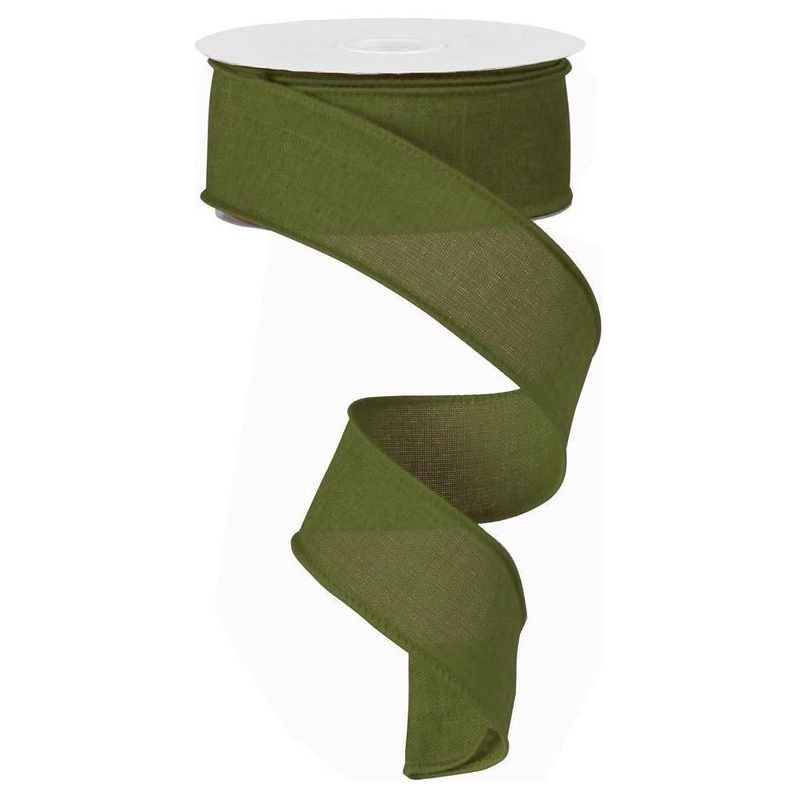 1.5″ Royal Burlap Ribbon: Moss Green (10 Yards)