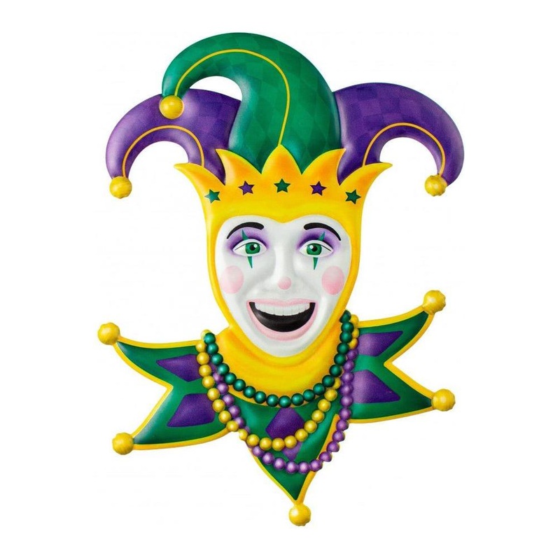 15″ Metal Sign: Mardi Gras Jester Head