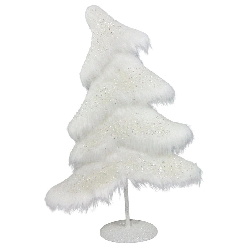 18.5″ Fabric Sequin Christmas Tree: White