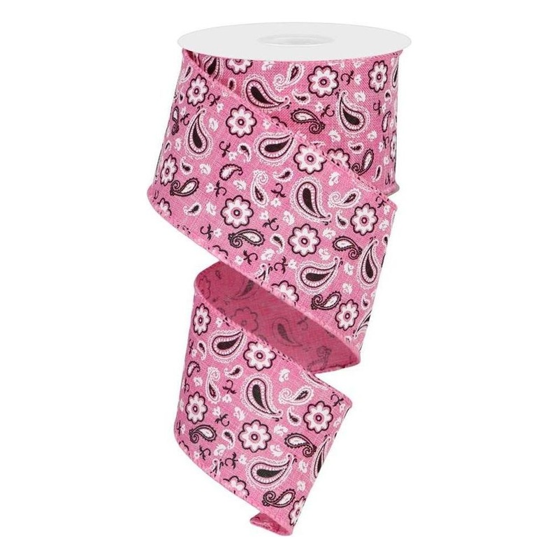 2.5″ Bandana Ribbon: Pink (10 Yards)