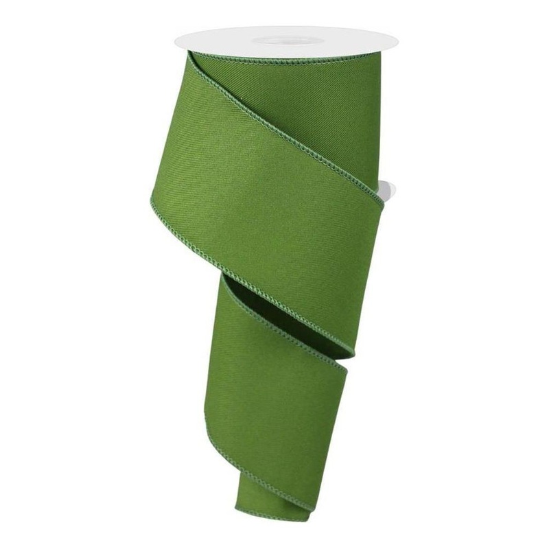 2.5″ Diagonal Weave Ribbon: Moss Green (10 Yards)