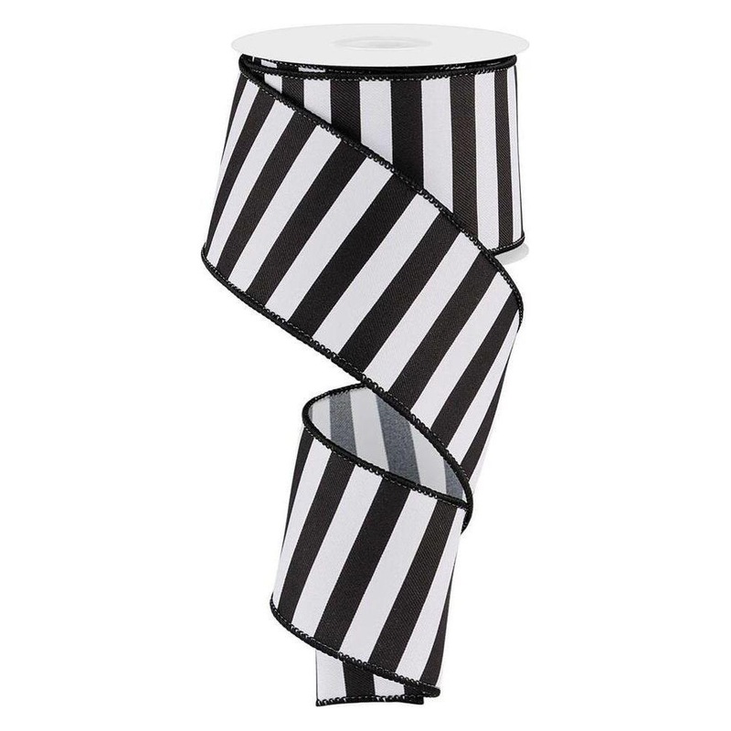 2.5″ Medium Horizontal Stripe Ribbon: Black (10 Yard)