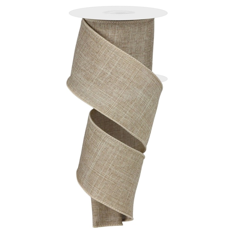 2.5″ Royal Burlap Ribbon: Beige (10 Yard)