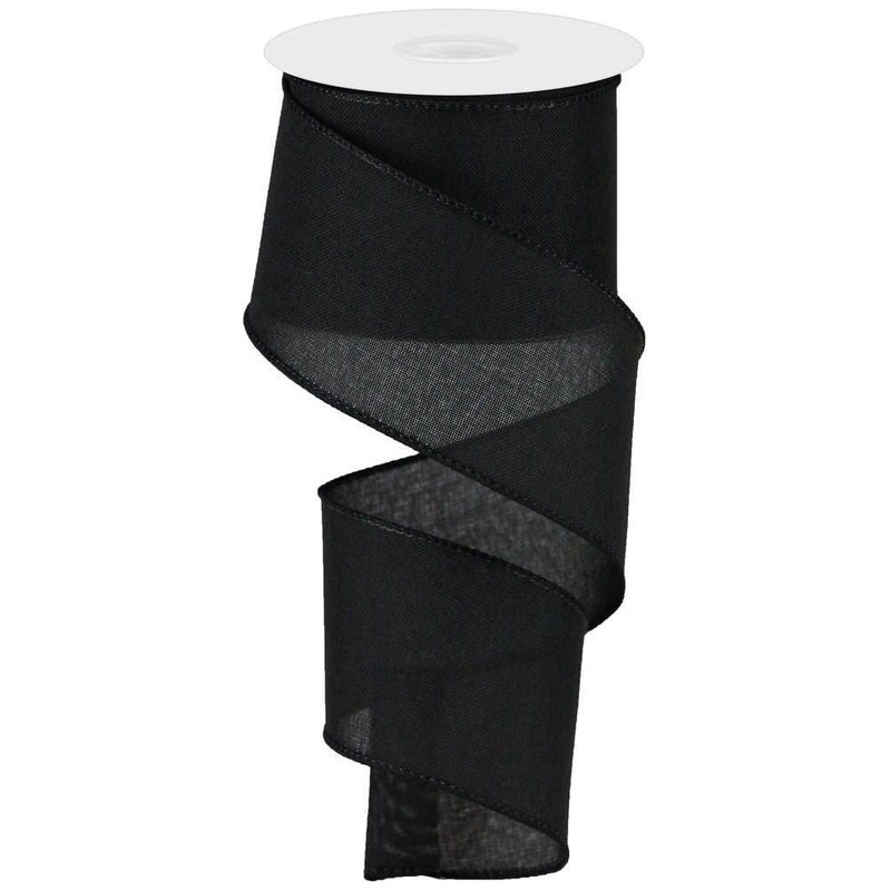 2.5″ Royal Burlap Ribbon: Black (10 Yards)
