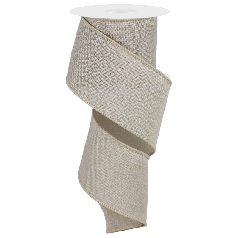 2.5″ Royal Burlap Ribbon: Buff (10 Yard)