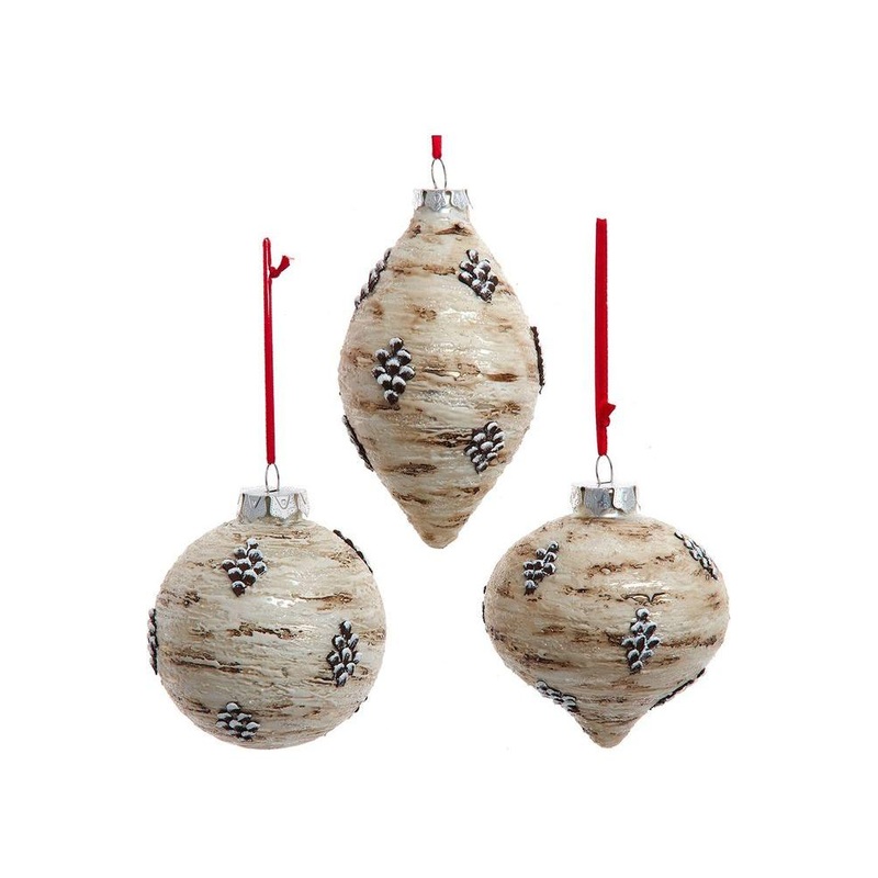 Glass Birch Berries Textured Ornament