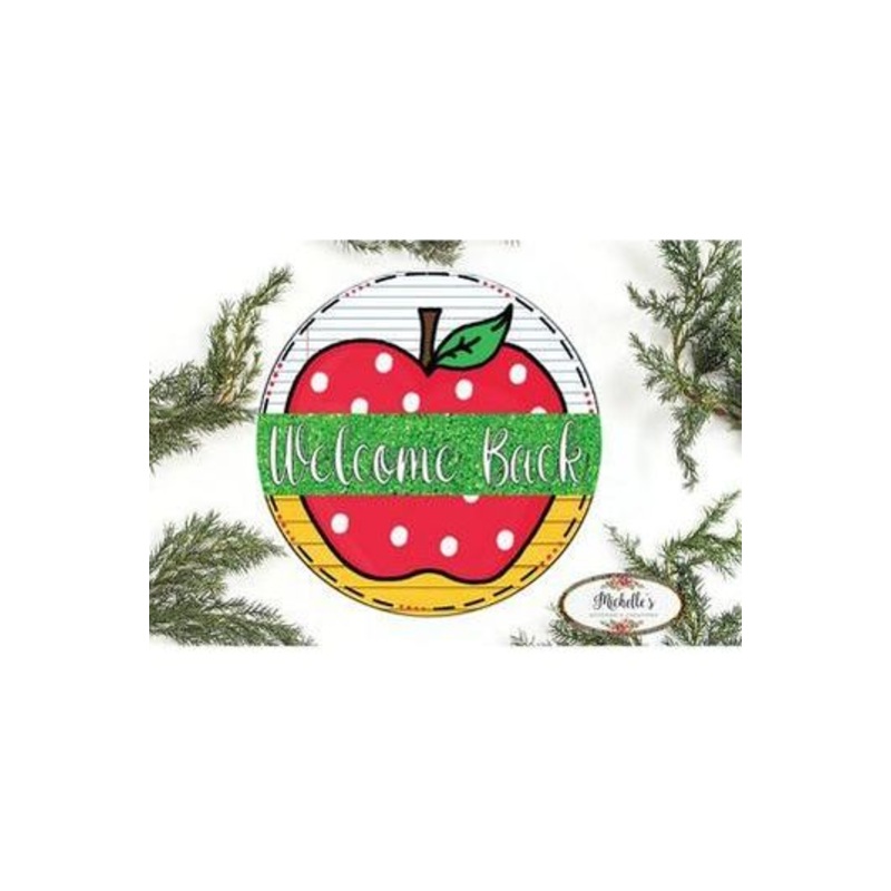 Personalized Apple Teacher Wreath Sign