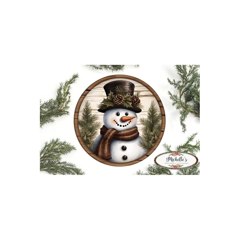 Rustic Wood Snowman Sign – Wreath Enhancement
