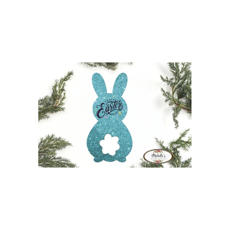 12in Waterproof Happy Easter Metal Bunny Sign