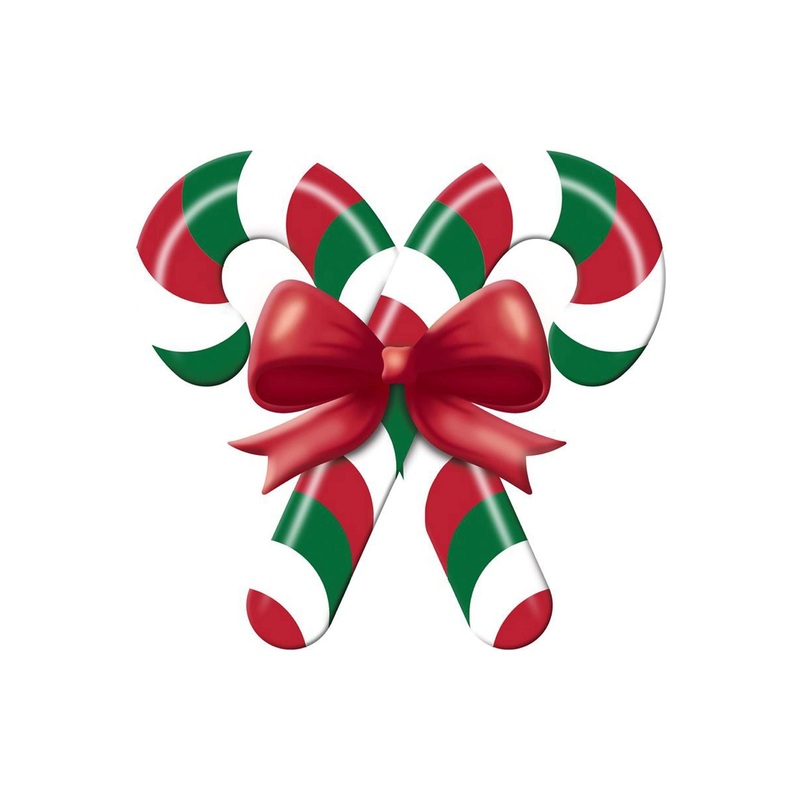 13″ Metal Embossed Candy Canes: Red/Green