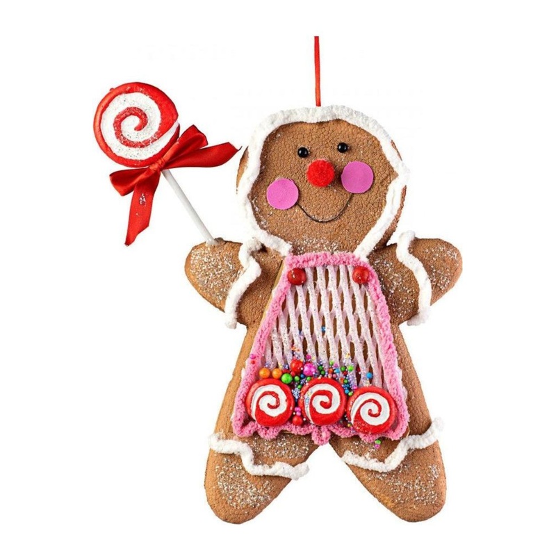 13″ Pink Gingerbread Ornament
