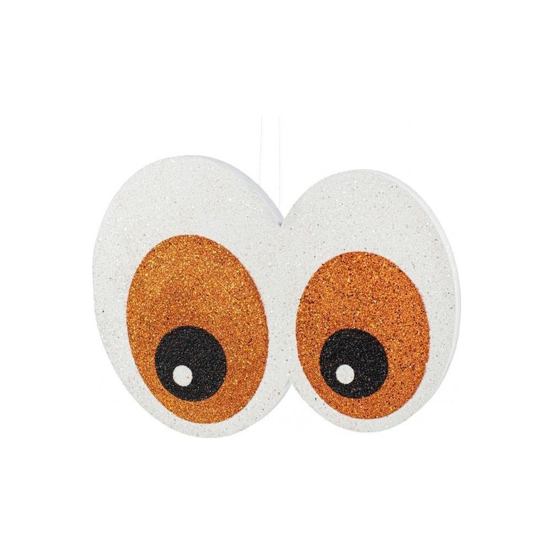 14″ Glitter Eyeballs Ornament Hanger: Orange