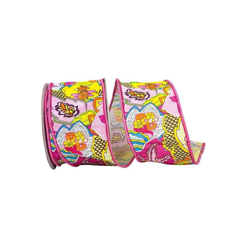 2.5″ Fantasia Pink Print Ribbon: Pink (10 Yards)