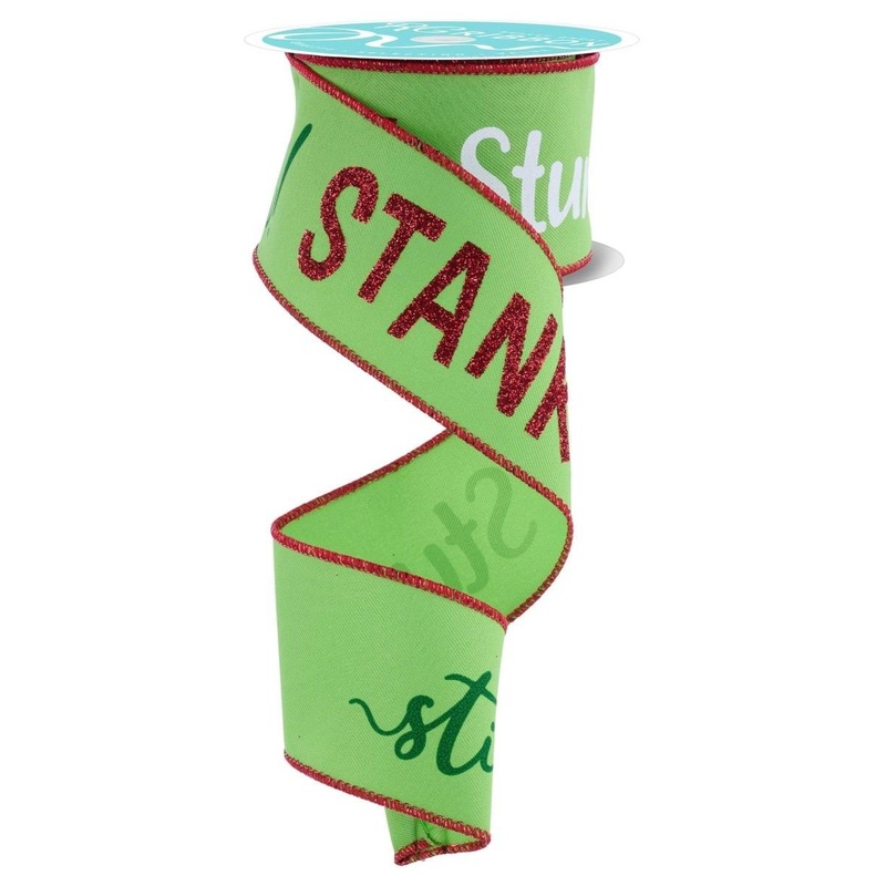 2.5″ Stink Stank Stunk Ribbon: Lime Green (10 Yards)