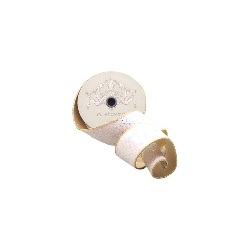 2.5″ Sugar Plum Glitter Ribbon: Icy Iridescent (10 Yards)