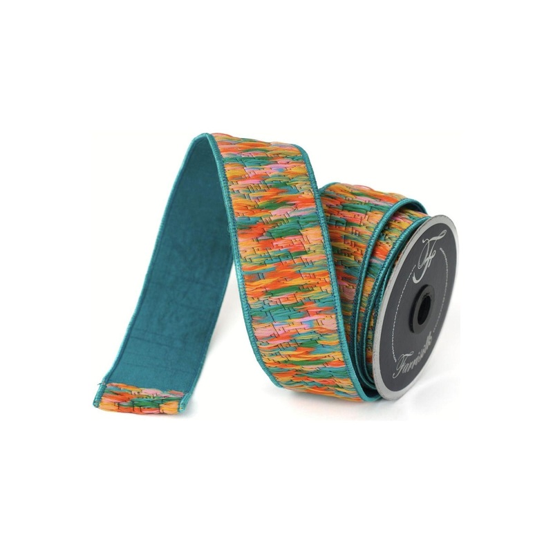 2″ Groovy Loom Ribbon: Teal (5 Yards)