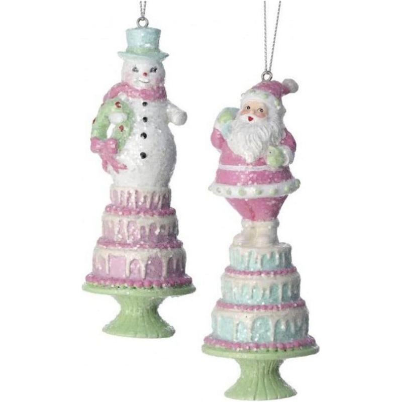 5.5″ Resin Santa/Snowman Ornament