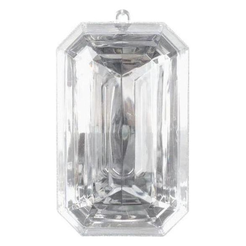 8″ Acrylic Rectangle Jewel Ornament: Clear
