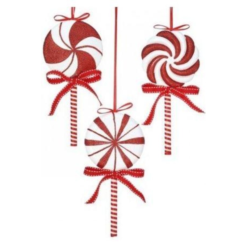 9″ Peppermint Lollipop Ornament (Asst 3)