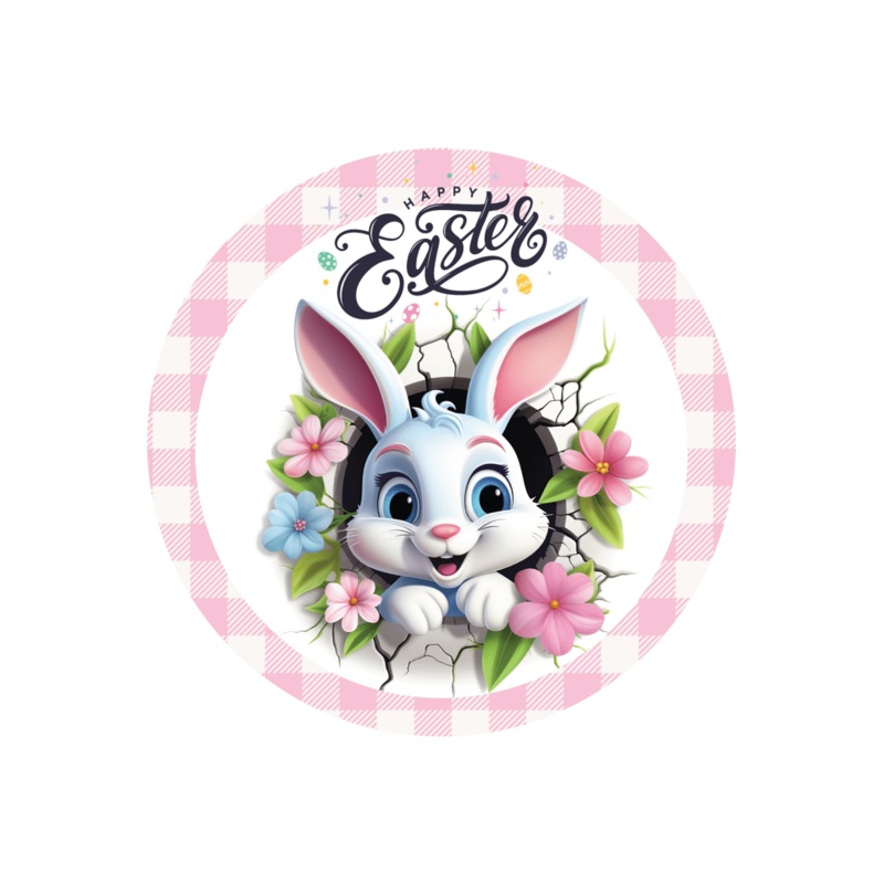Happy Easter Faux 2D Bunny Sign