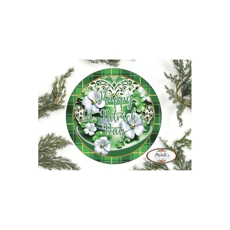 Happy Saint Patrick Day Hat Sign – Wreath Enhancement