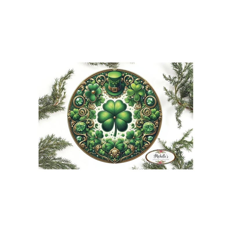 Irish Clover Round Sign – Wreath Enhancement
