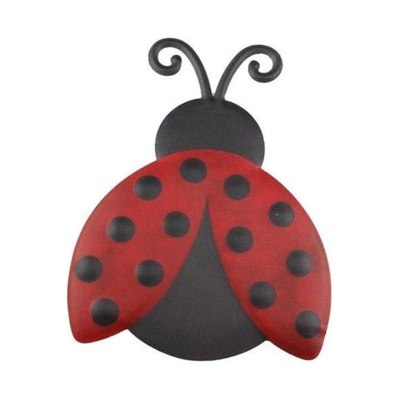 12″ Metal Embossed Ladybug Hanger: Solid